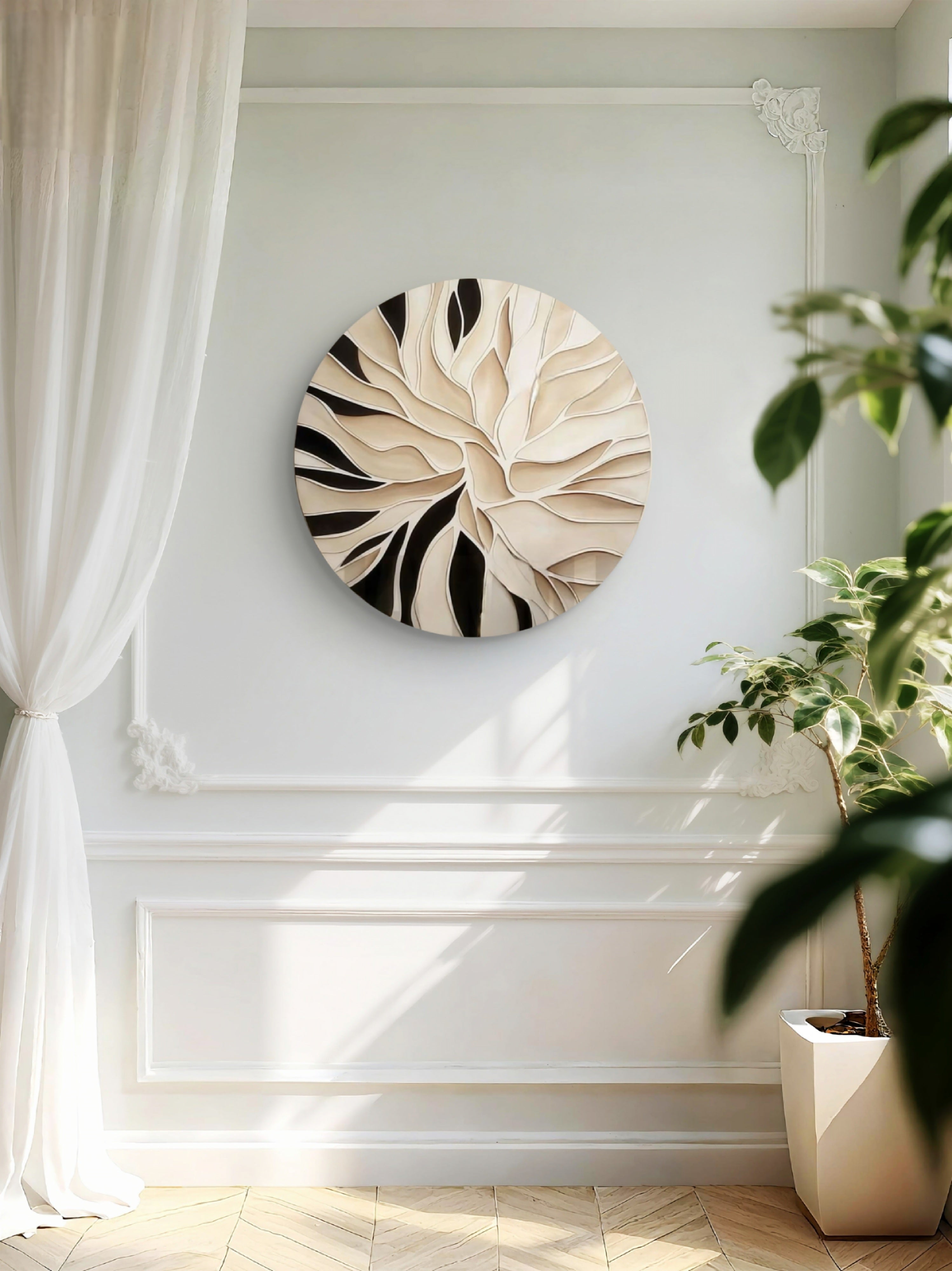 Wall Panels round shape, sculptural art