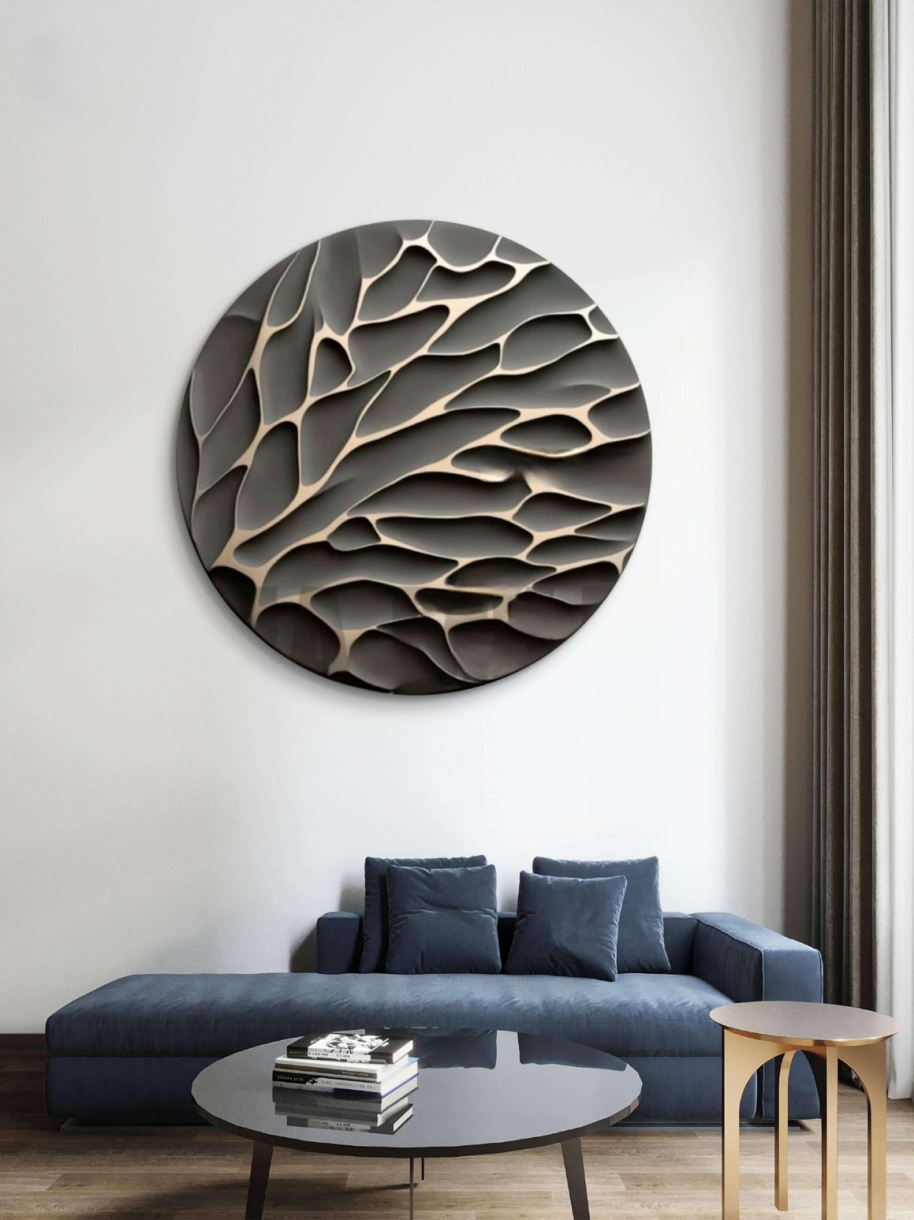 Round 3d wall art, wall panel, sculptural art