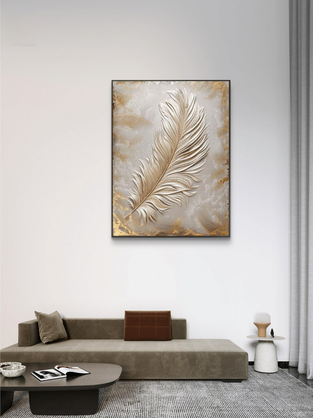 Feather Wall Painting, 3d sculptural painting