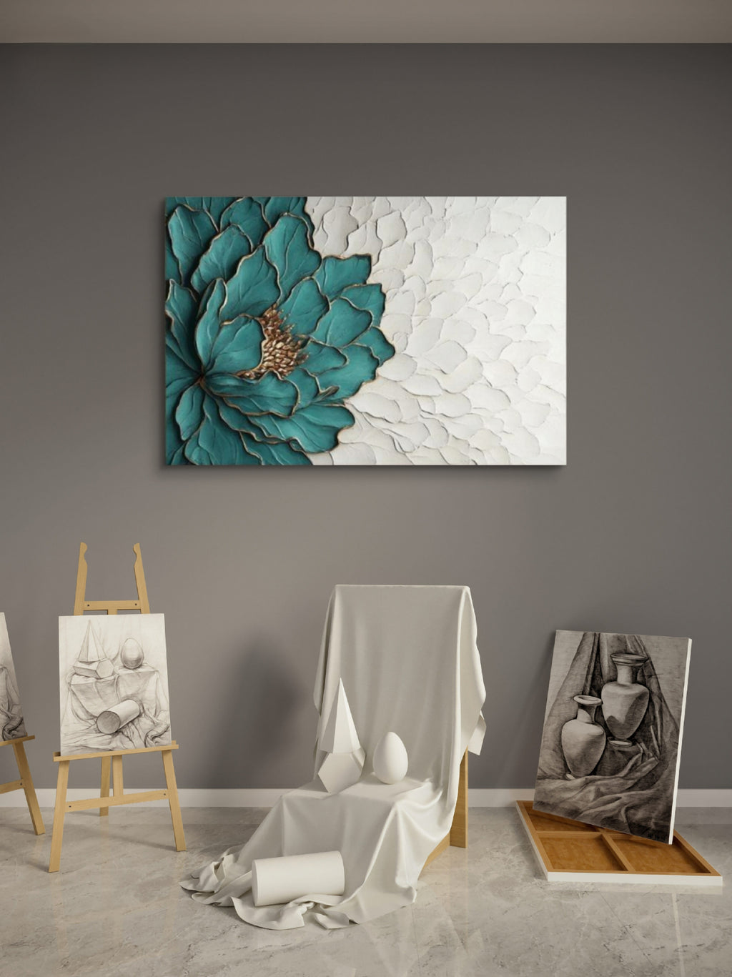 Wall painting, 3d sculptural wall painting