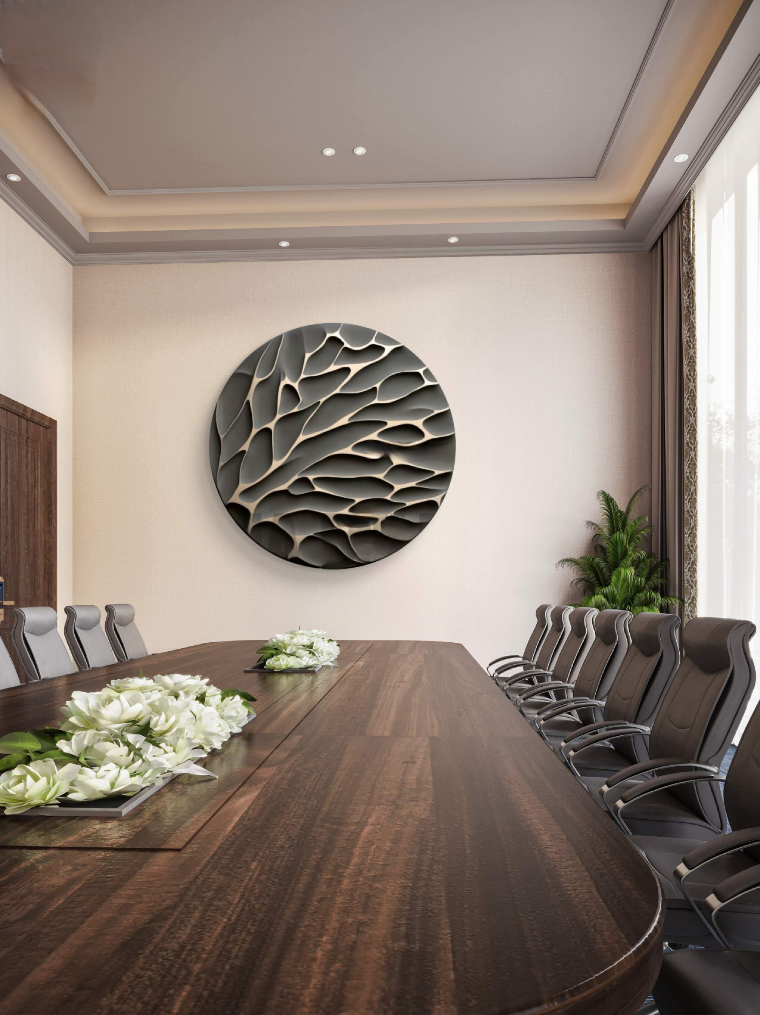 Round 3d wall art, wall panel, sculptural art