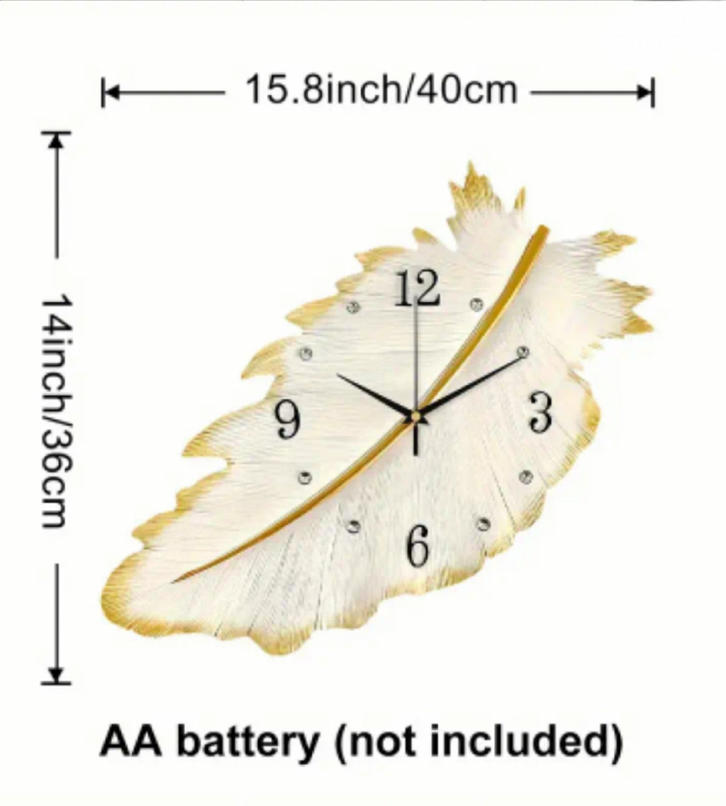 Modern Style Wall Clock, Feather Shape Clock