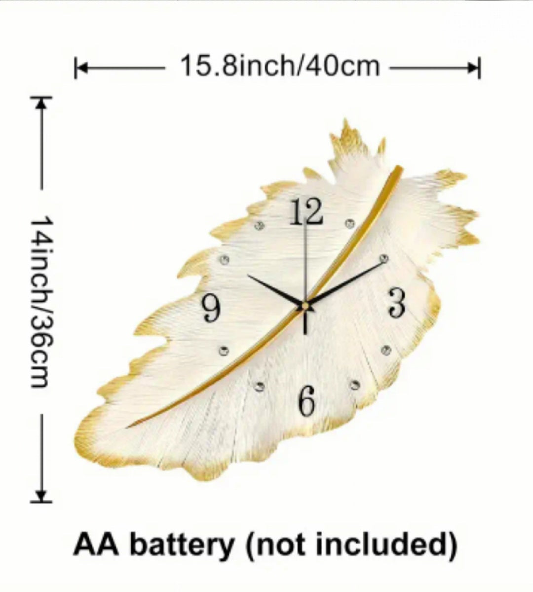 Modern Style Wall Clock, Feather Shape Clock