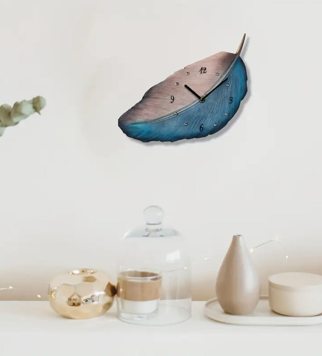 Feather Wall Clock, Modern Style Clocks