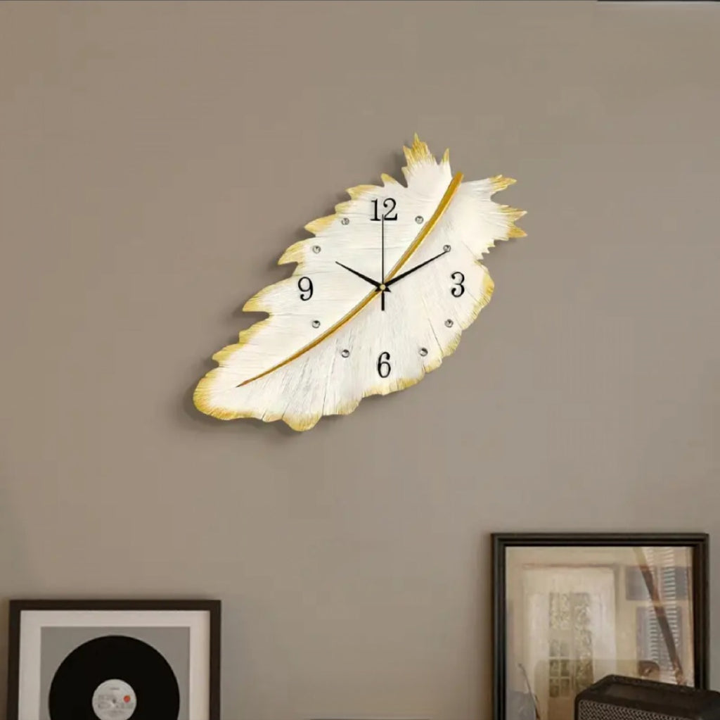 Modern Style Wall Clock, Feather Shape Clock