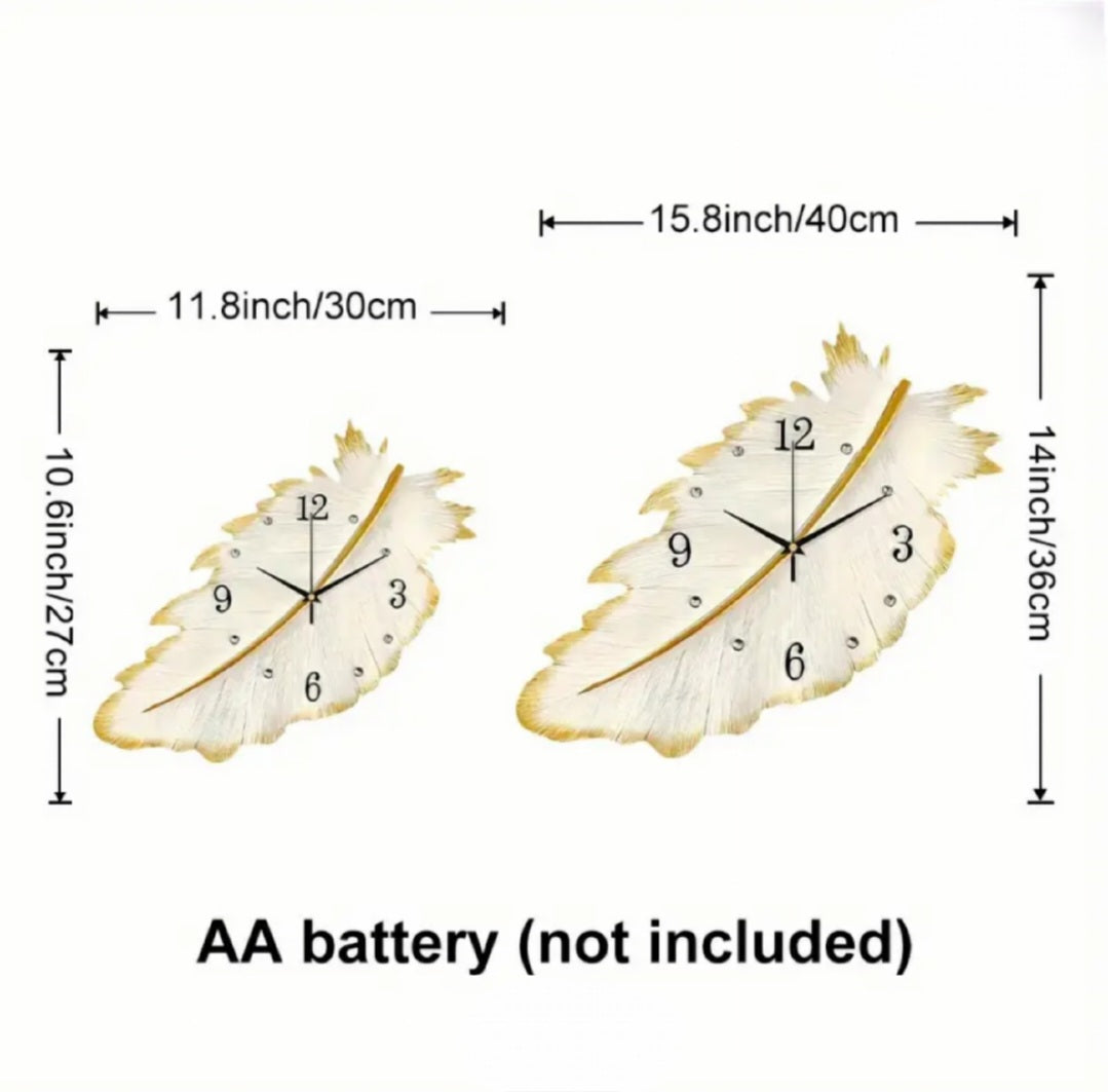 Modern Style Wall Clock, Feather Shape Clock