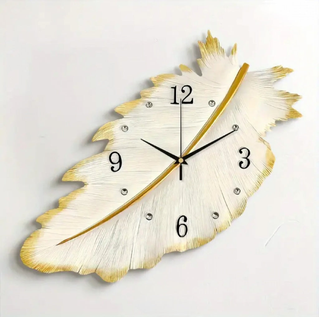 Modern Style Wall Clock, Feather Shape Clock