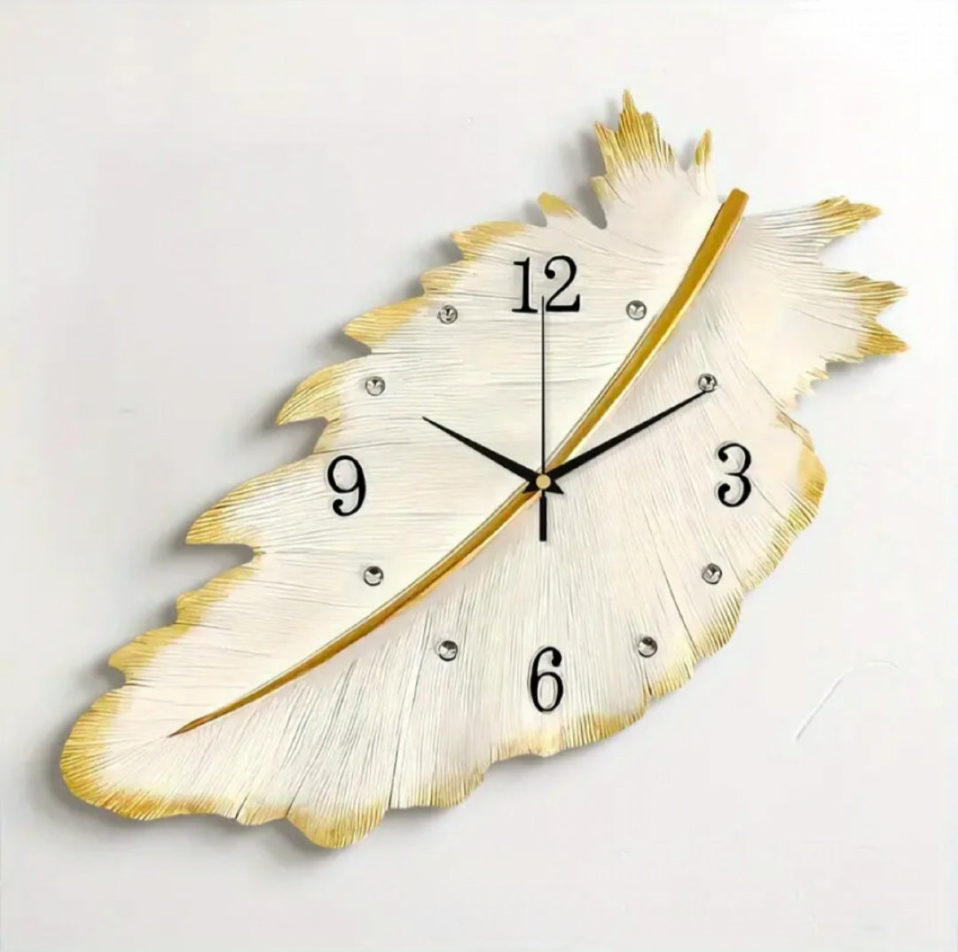 Modern Style Wall Clock, Feather Shape Clock