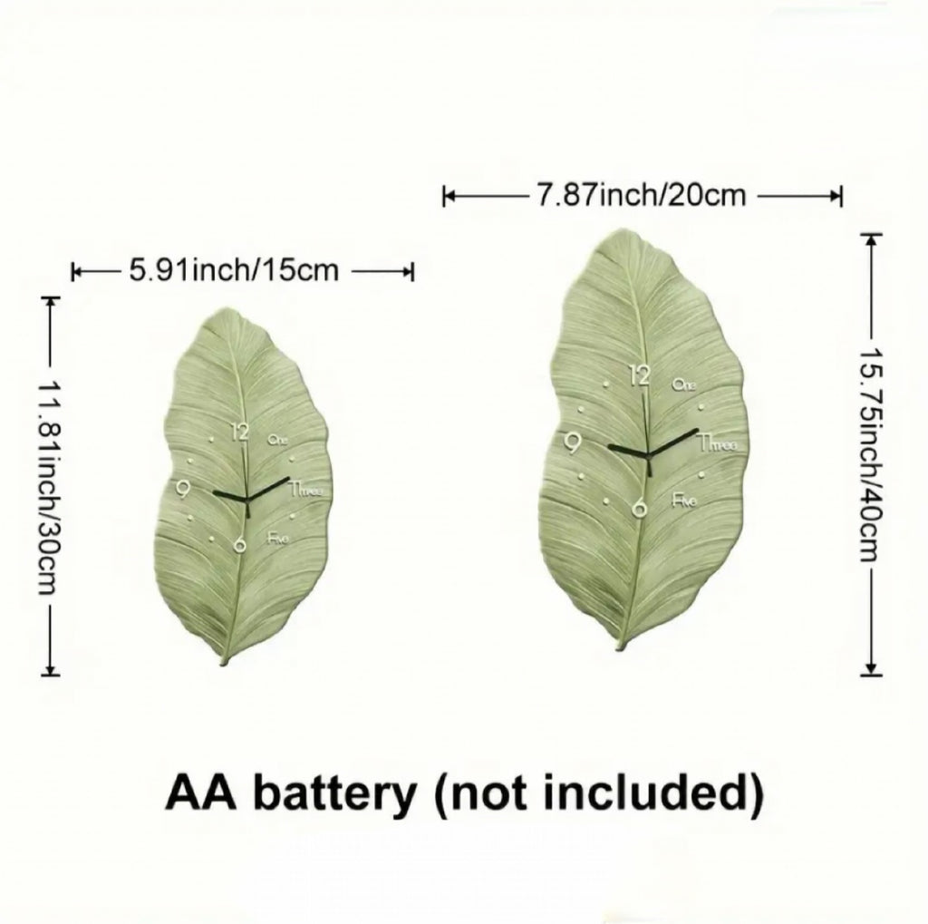 Leaf Shape Modern Retro Style Wall Clock